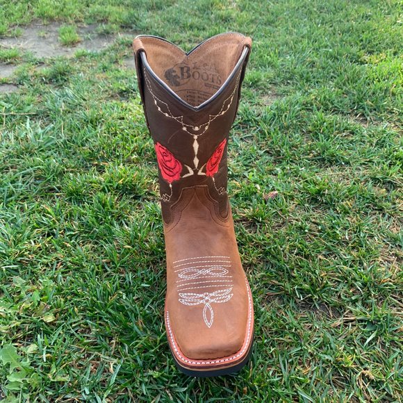 WOMEN'S WESTERN RODEO COWGIRL BOOTS GENUINE LEATHER TAN BOTA DAMA VAQUERA 706 - Picture 3 of 7